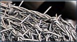 Zinc-coated barbed wire